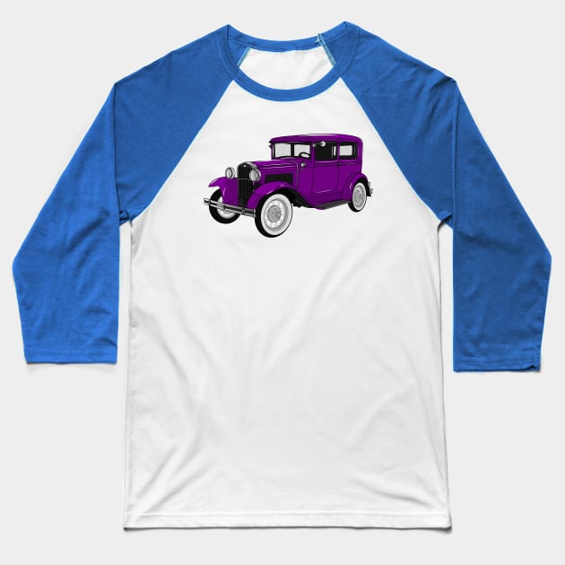 Classic car 1931 cartoon illustration Baseball T-Shirt by Miss Cartoon